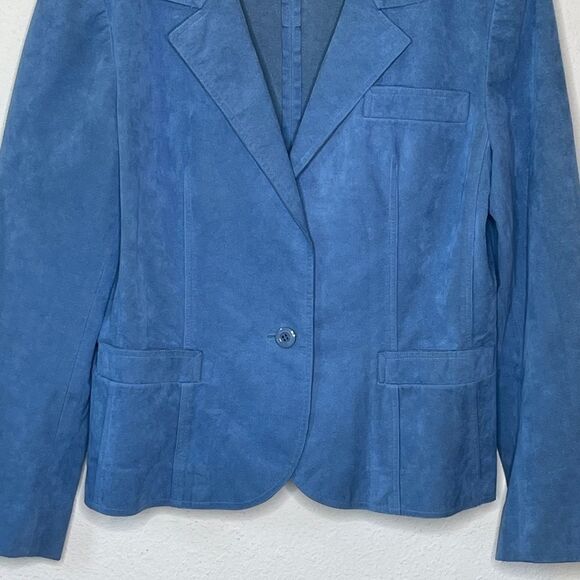 Vintage Ernst‎ Strauss Saks Ultrasuede Blazer Blue - Picture 3 of 8